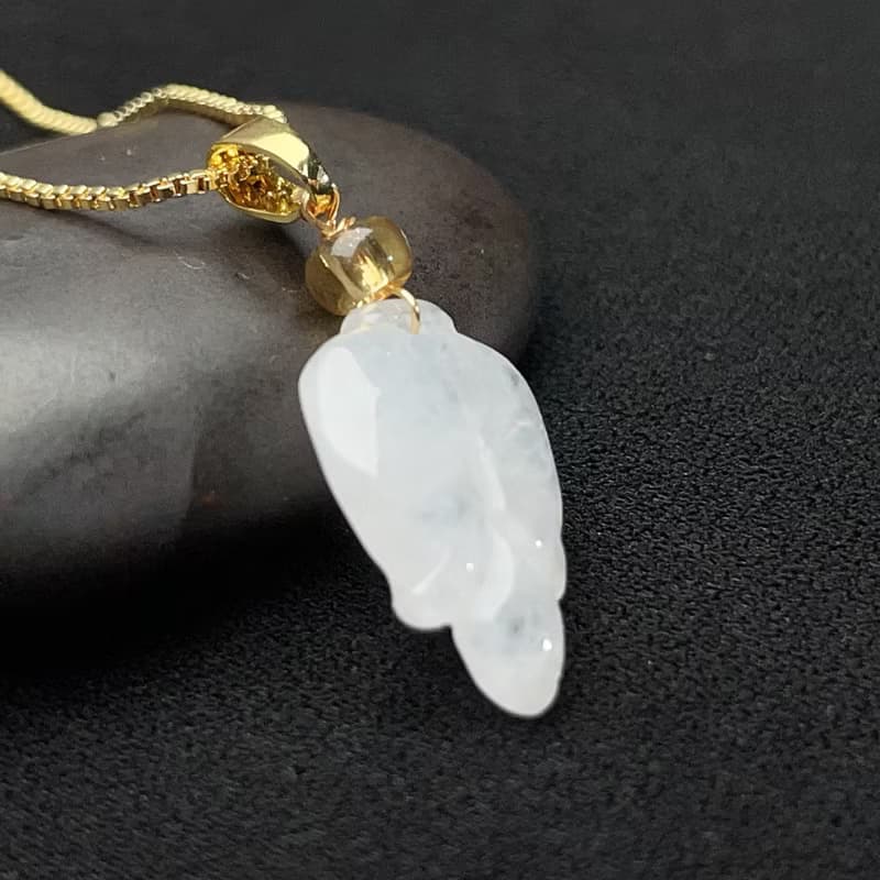 冰糯種翡翠花苞14K包金項鍊 | 天然緬甸玉翡翠A貨