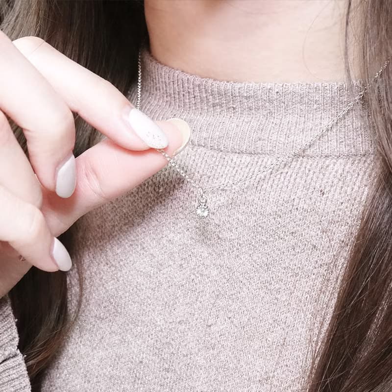 天然誕生石 純銀項鍊 單鑽設計 天然石系列 女生項鍊 生日禮物