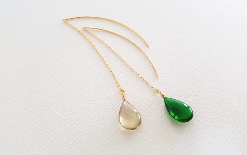 colour dew pierced or clip-on earrings