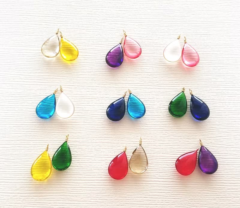 colour dew pierced or clip-on earrings