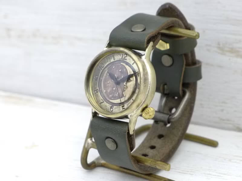 CrescentMoon-MB  32mmBrass(真鍮) 三日月文字盤 アラビア 手作り時計 352CM