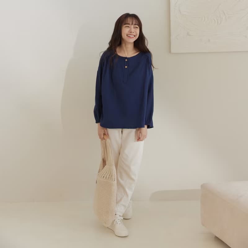 UMORFIL膠原蛋白透氣唯美小澎袖上衣-共3色