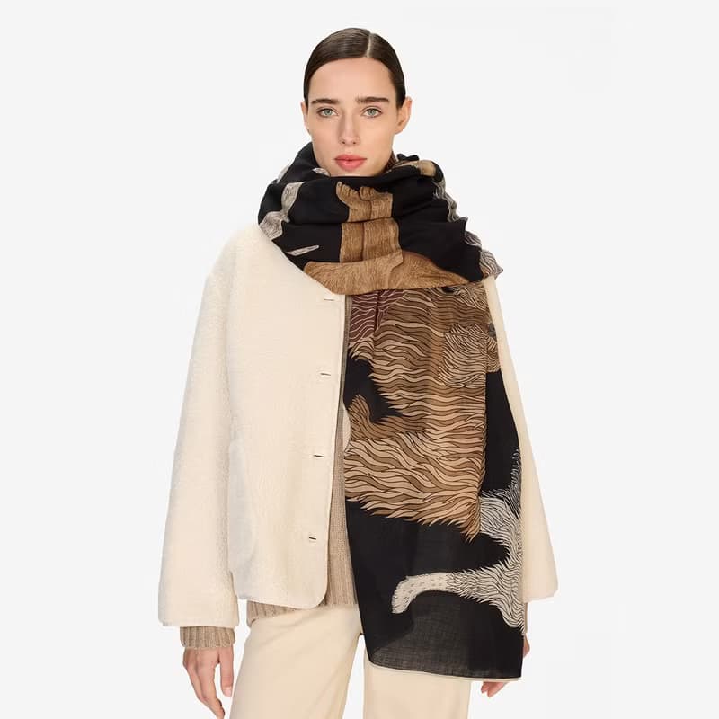 【INOUI EDITIONS】TOUTOU 羊毛圍巾100 - 黑