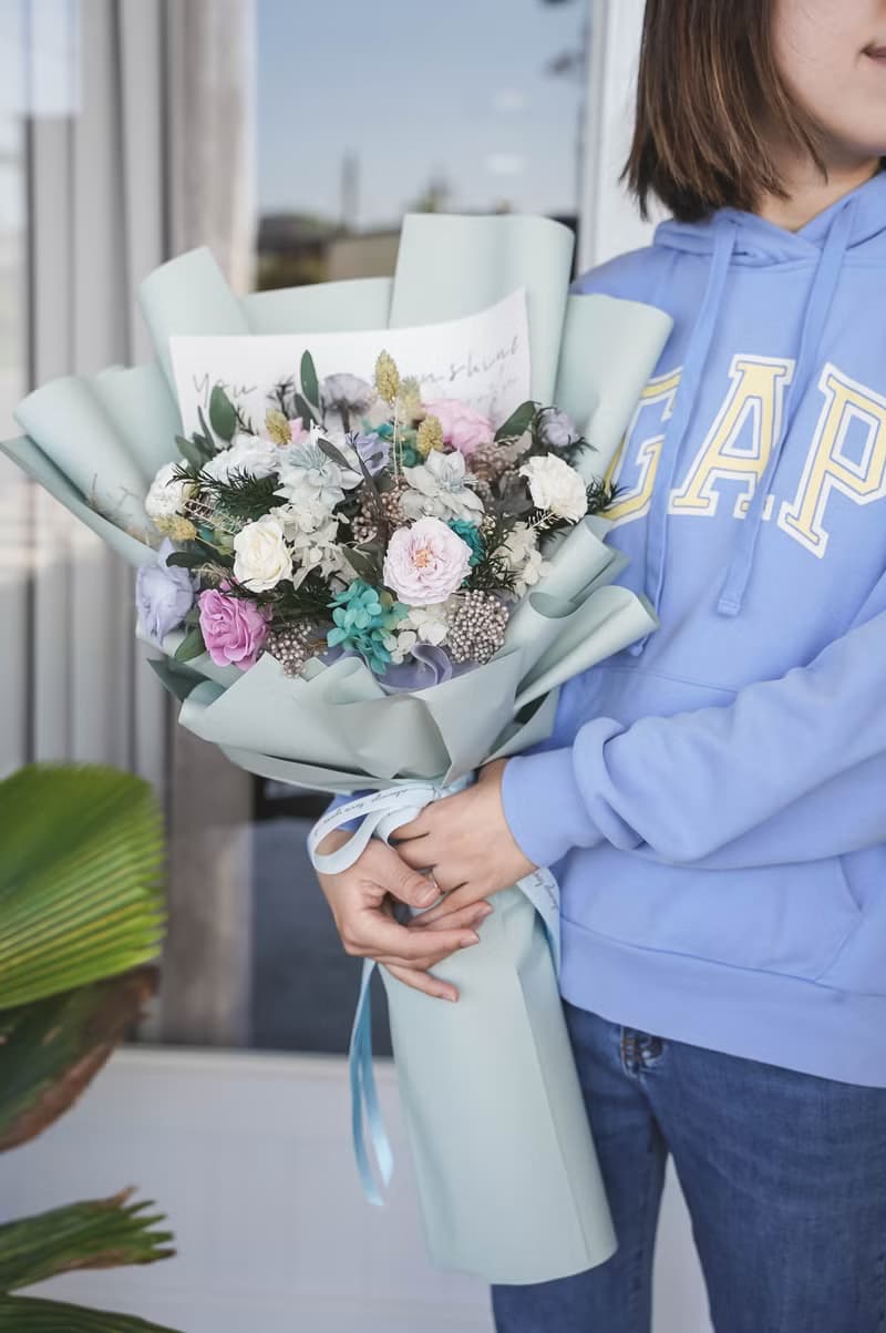 【竒植花物】情人節花束 畢業 生日禮物 永生乾燥花 告白求婚花束