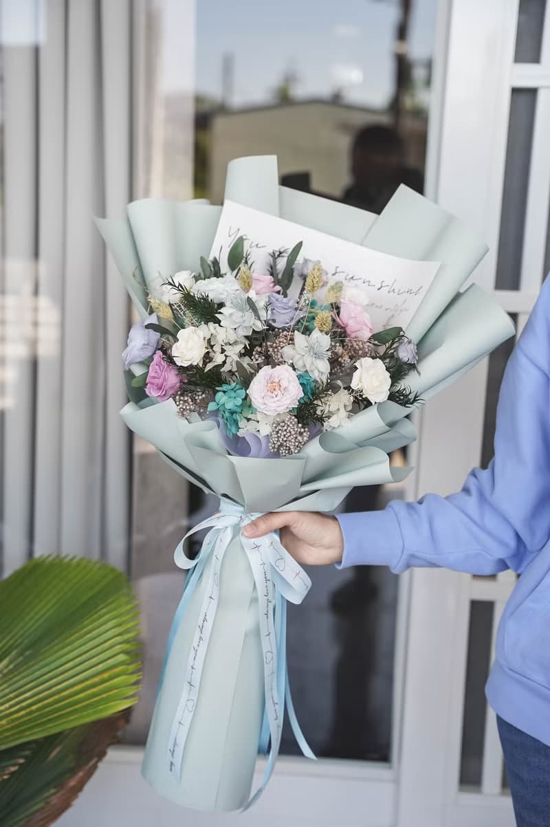 【竒植花物】情人節花束 畢業 生日禮物 永生乾燥花 告白求婚花束