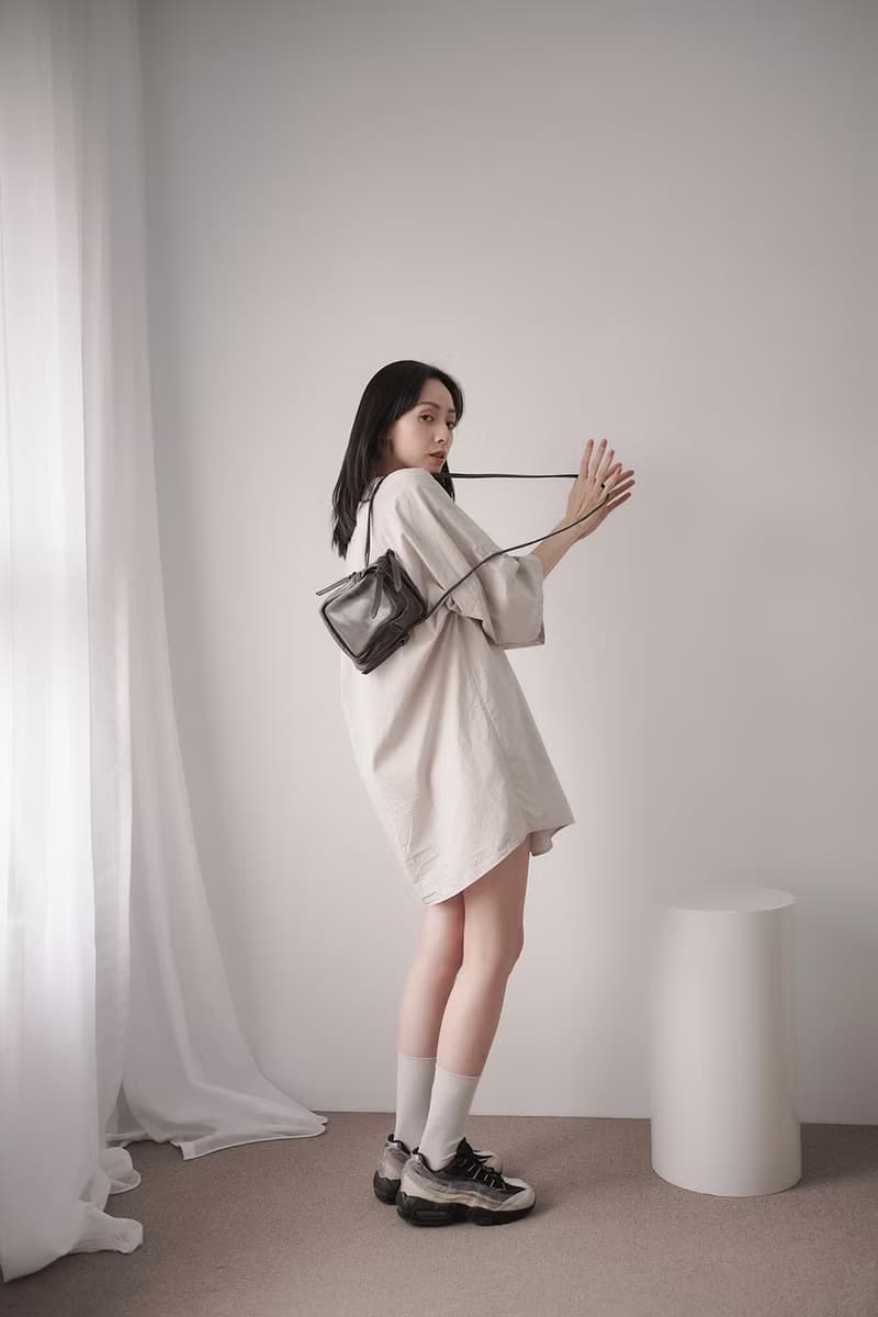 supportingrole真皮小物休閒真皮單肩斜背包側背包 黑