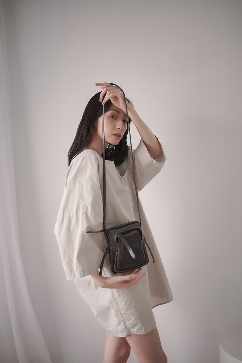 supportingrole真皮小物休閒真皮單肩斜背包側背包 黑