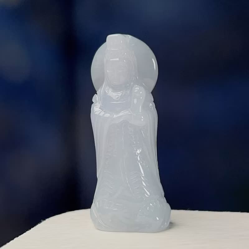 白翡翡翠媽祖 | 天然緬甸A貨翡翠 | 送禮