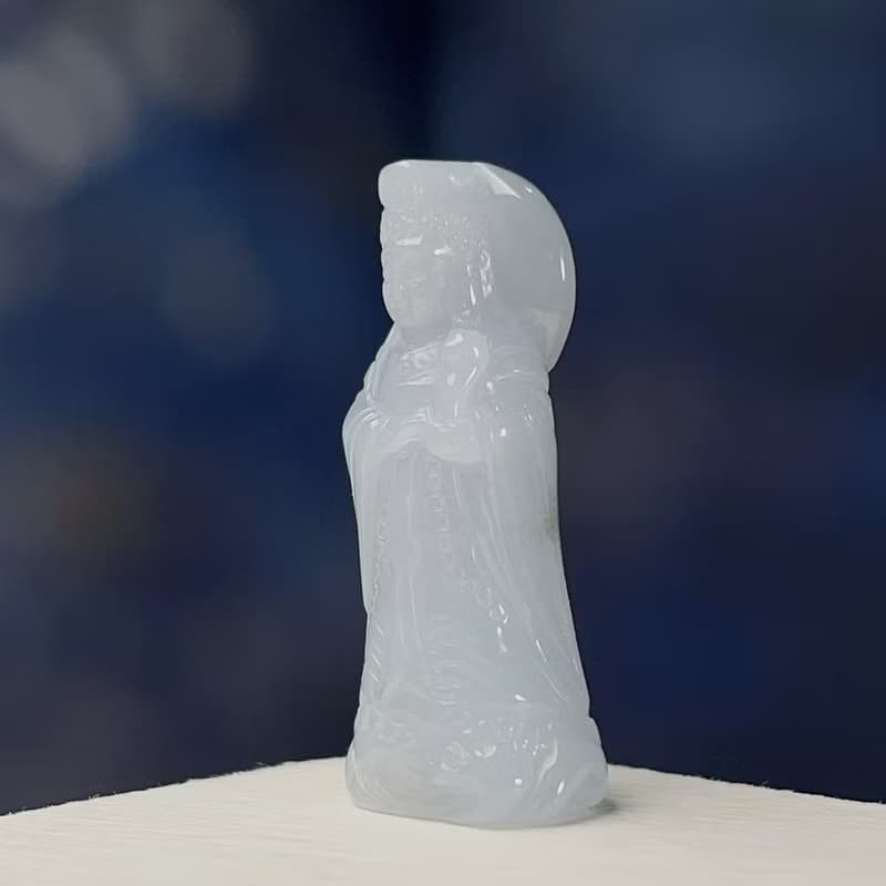 白翡翡翠媽祖 | 天然緬甸A貨翡翠 | 送禮