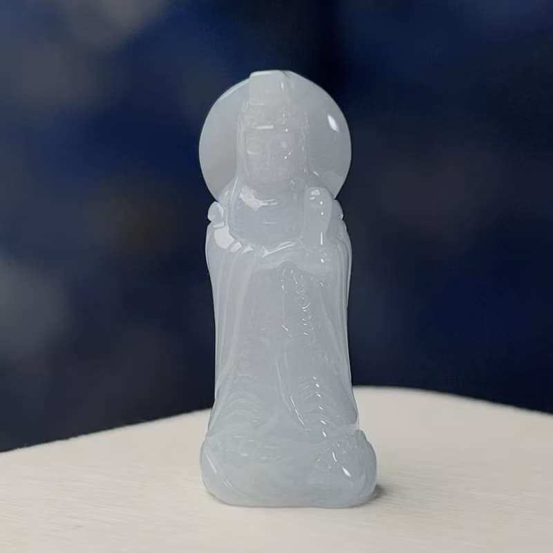 白翡翡翠媽祖 | 天然緬甸A貨翡翠 | 送禮