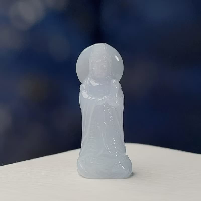 白翡翡翠媽祖 | 天然緬甸A貨翡翠 | 送禮