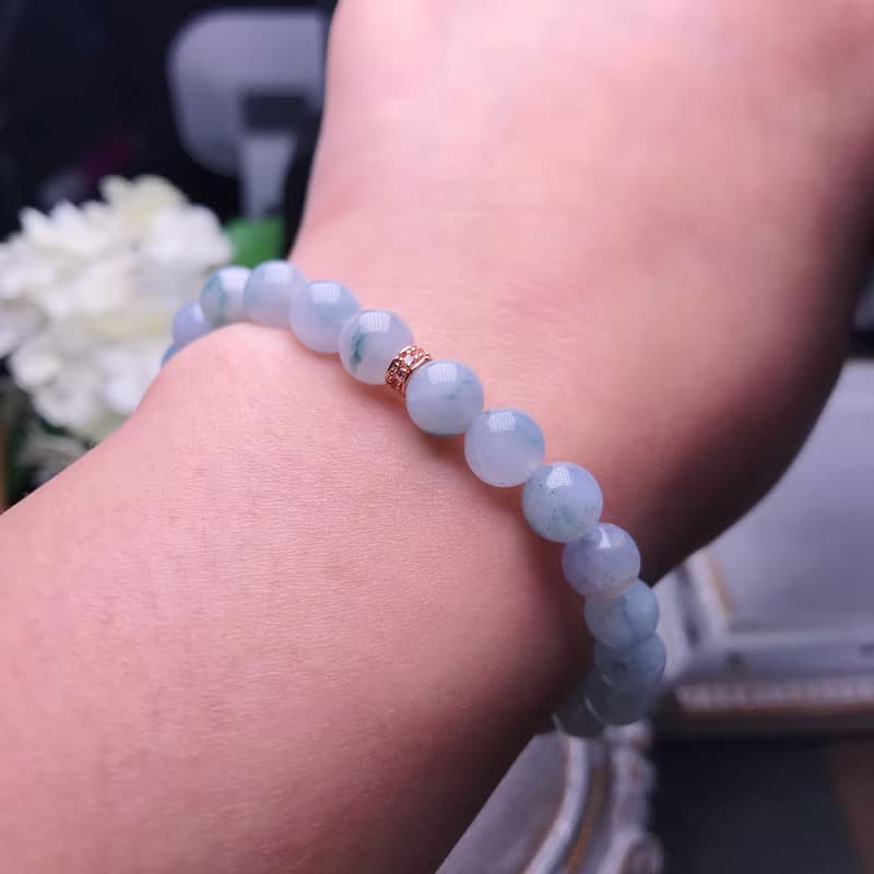 【好運連連】冰種紫羅蘭翡翠手珠 | 天然緬甸玉A貨翡翠 | 送禮