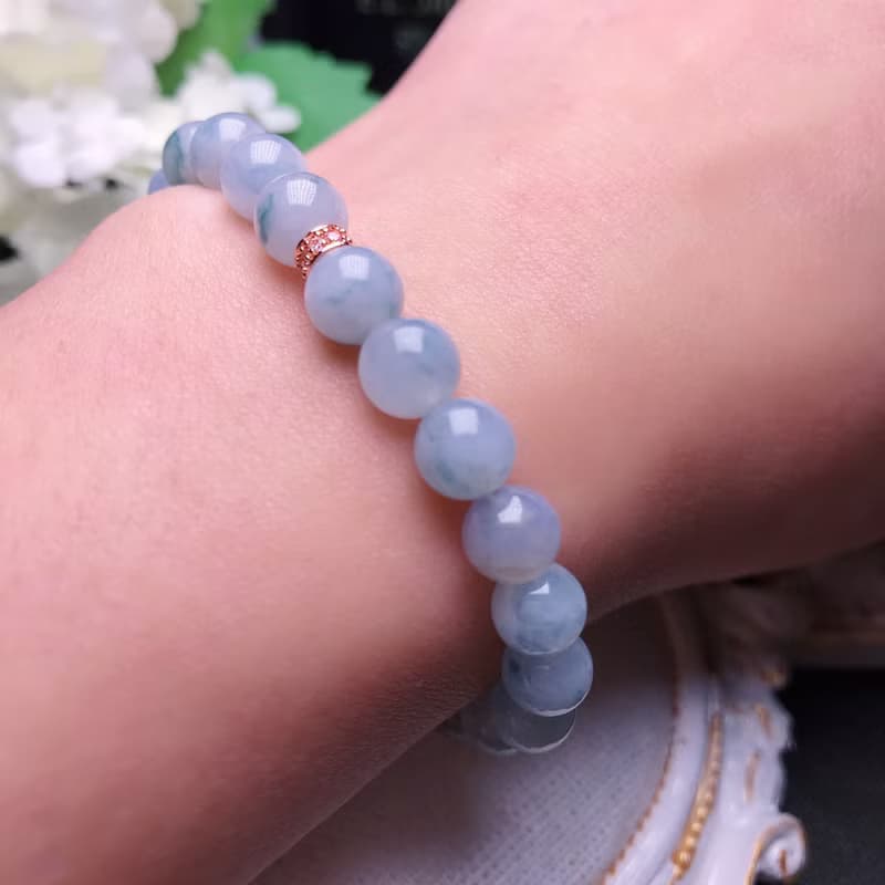 【好運連連】冰種紫羅蘭翡翠手珠 | 天然緬甸玉A貨翡翠 | 送禮