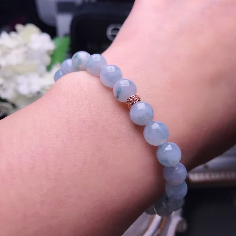 【好運連連】冰種紫羅蘭翡翠手珠 | 天然緬甸玉A貨翡翠 | 送禮