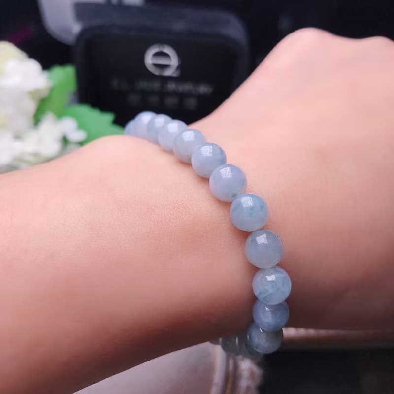 【好運連連】冰種紫羅蘭翡翠手珠 | 天然緬甸玉A貨翡翠 | 送禮