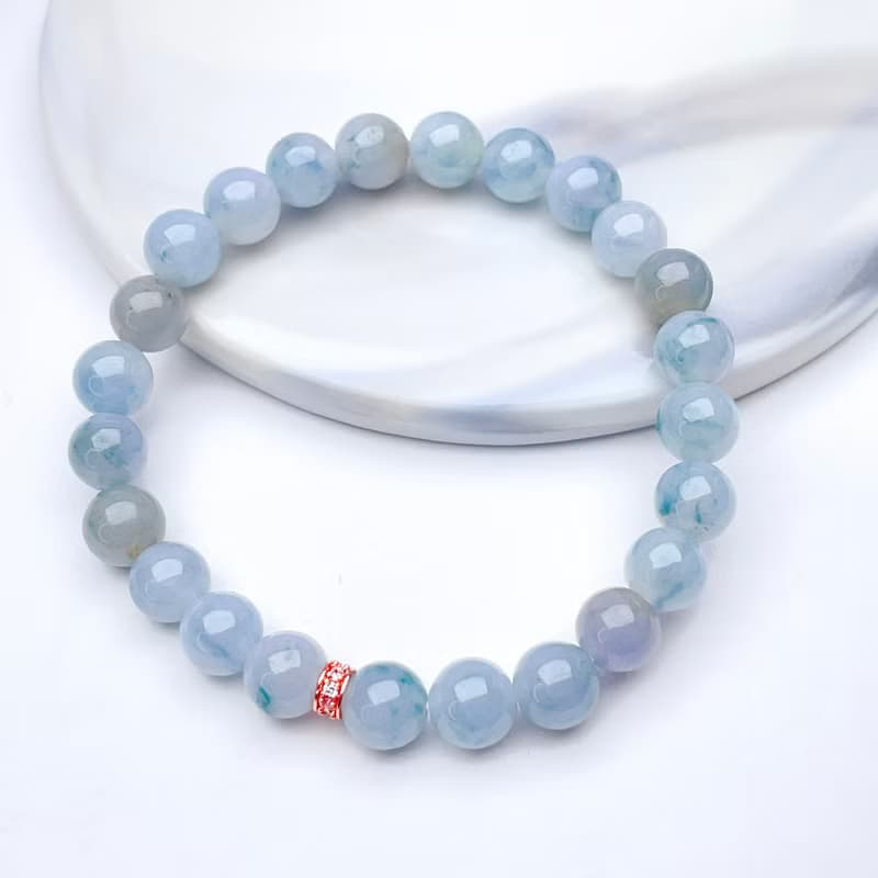 【好運連連】冰種紫羅蘭翡翠手珠 | 天然緬甸玉A貨翡翠 | 送禮