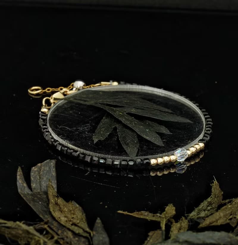 日本 Cenfill 鋼絲 2.5mm 黑尖晶 14KGF Swarovski 水晶手鍊