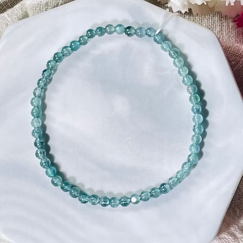 藍碧璽水晶手鍊 超稀有 收藏級 濃豔色 旺夫石 電氣石 招財旺事業