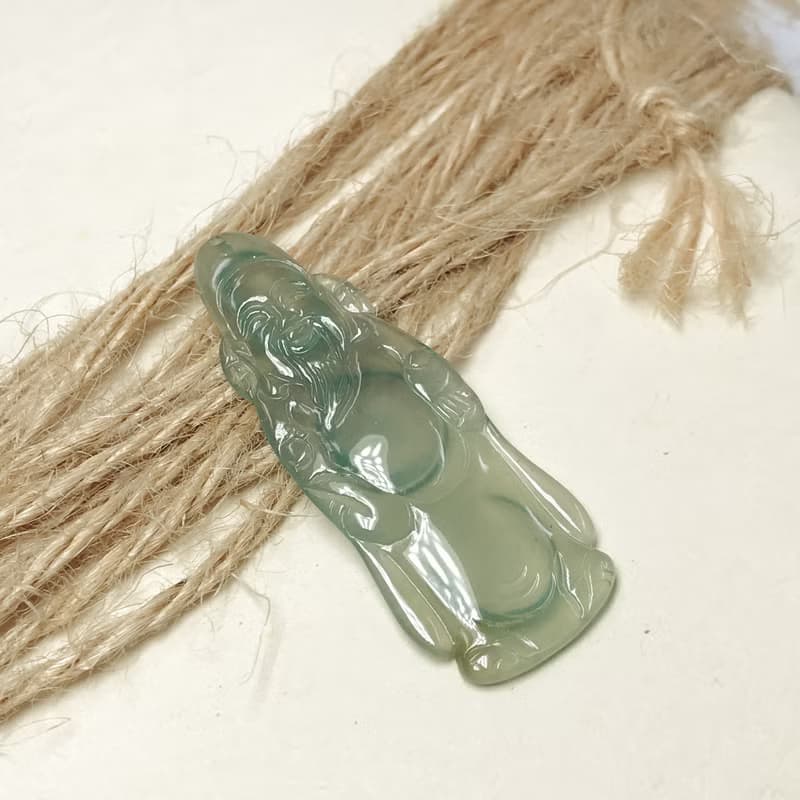 冰種翡翠財神爺 | 天然緬甸玉A貨翡翠 | 送禮
