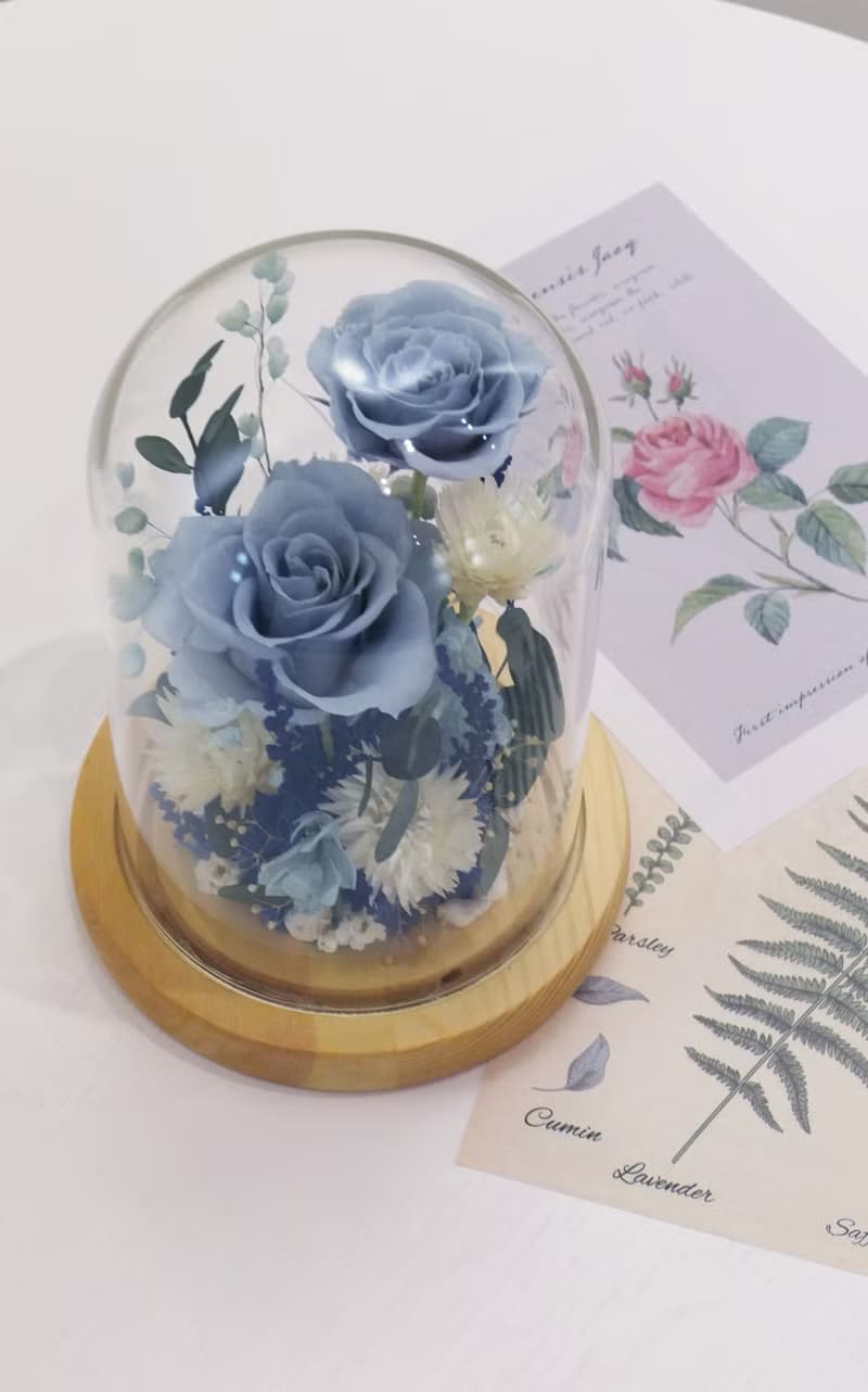 Rosemary靜靜的守護(原木夜燈)永生花/情人節/生日/畢業禮物