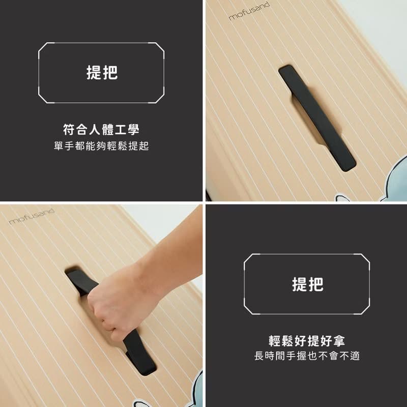 【Mofusand貓福珊迪】28吋拉鍊款行李箱 胖胖箱 旅行箱-貓鯊奶茶