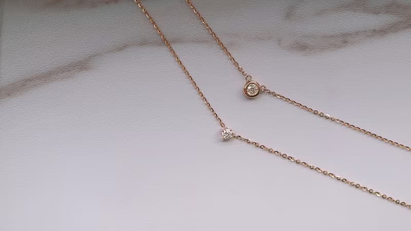 經典四爪鎖骨鑽石項鍊