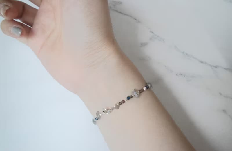 找它 / 永生花 - 月光石 紅石榴 藍尖晶 925銀手鍊 天然石 串珠