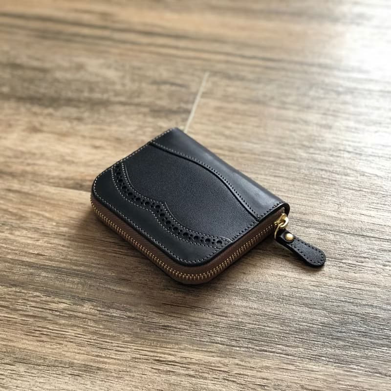 日本製【Takumicsタクミクス】拉鍊短夾 拉鍊銀包 義大利植鞣革