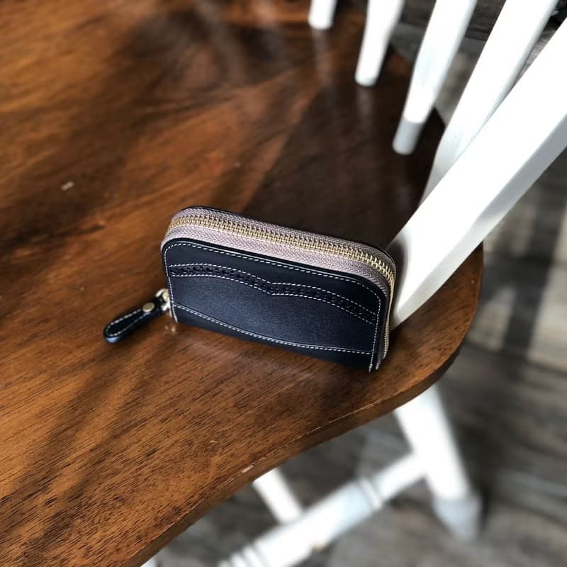 日本製【Takumicsタクミクス】拉鍊短夾 拉鍊銀包 義大利植鞣革