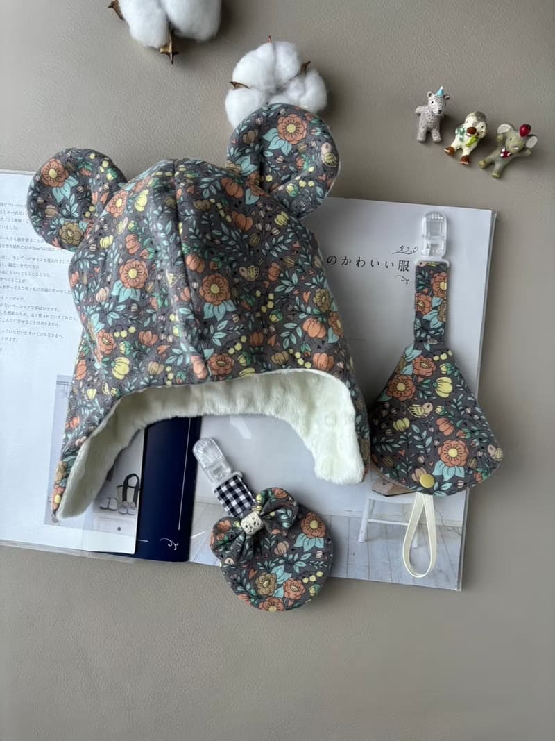 淺灰紫森林系微刷毛款  新生兒禮盒(贈禮盒)