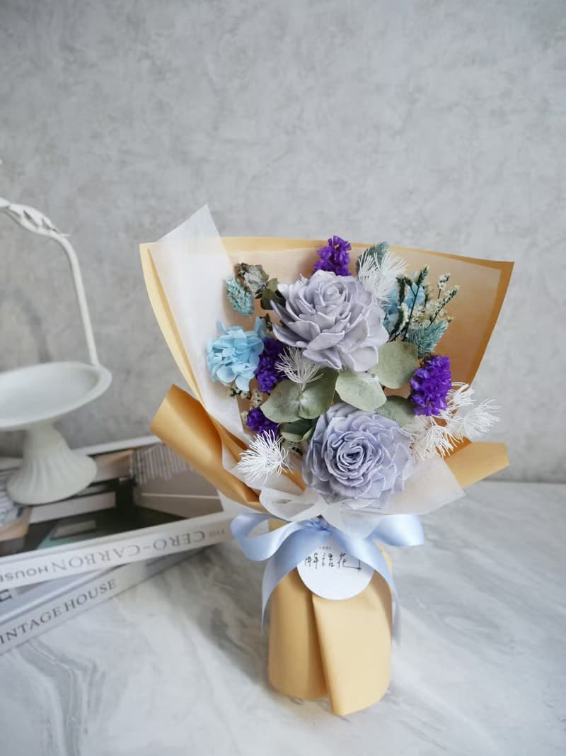 中小型乾燥花束【花漾-橘黃】女友/生日/七夕情人節/告白/畢業季