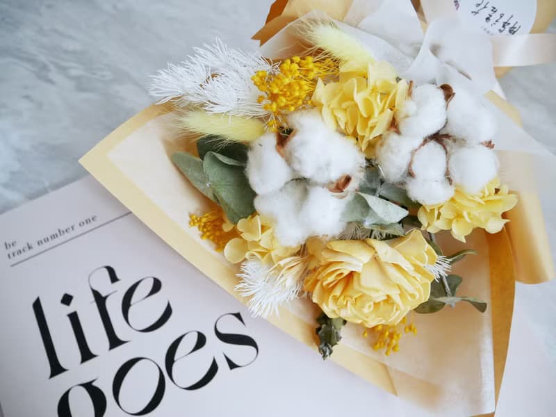 中小型乾燥花束【花漾-橘黃】女友/生日/七夕情人節/告白/畢業季