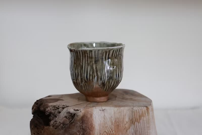 柴燒手捏小茶碗/青瓷握杯/品茗杯/200ml/瀧間拾光