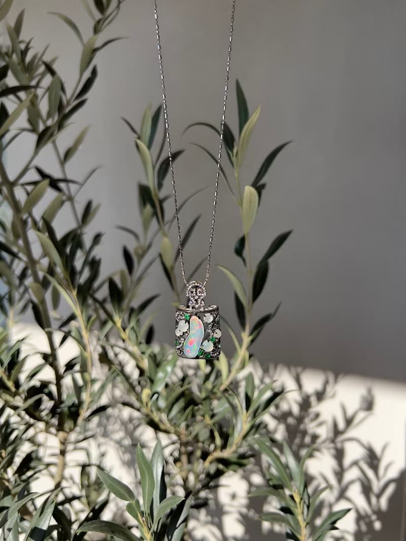 Natural Water Jelly Opal Pendant Necklace