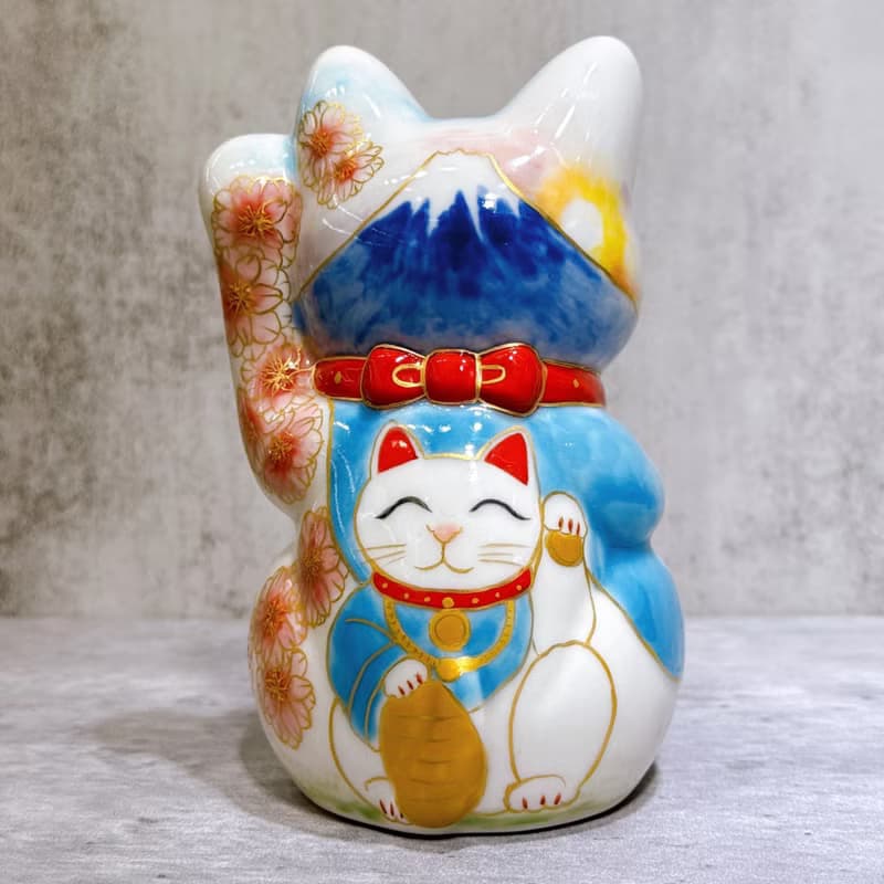 【富嶽靈貓】日本清水燒招財貓 | 仫繪 富士櫻貓大神