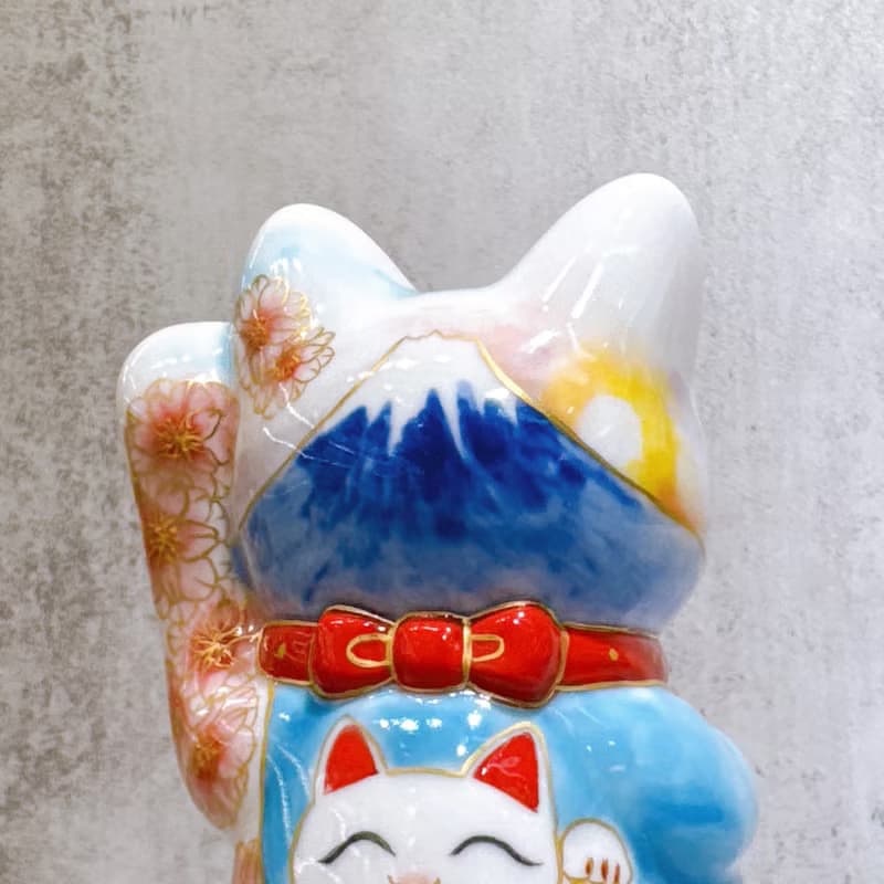 【富嶽靈貓】日本清水燒招財貓 | 仫繪 富士櫻貓大神