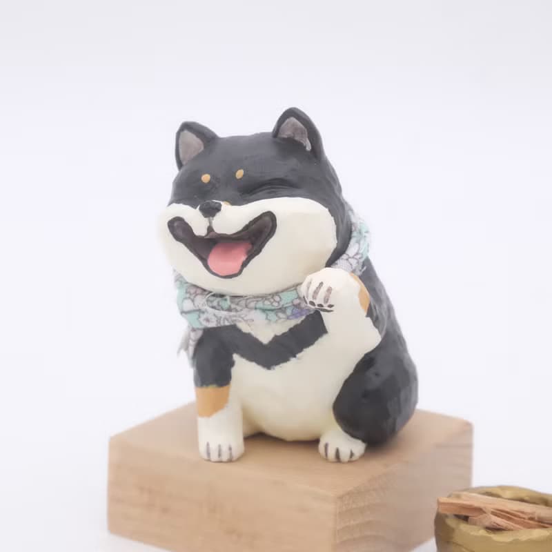 黑柴犬招財 【想寵雕像系列】