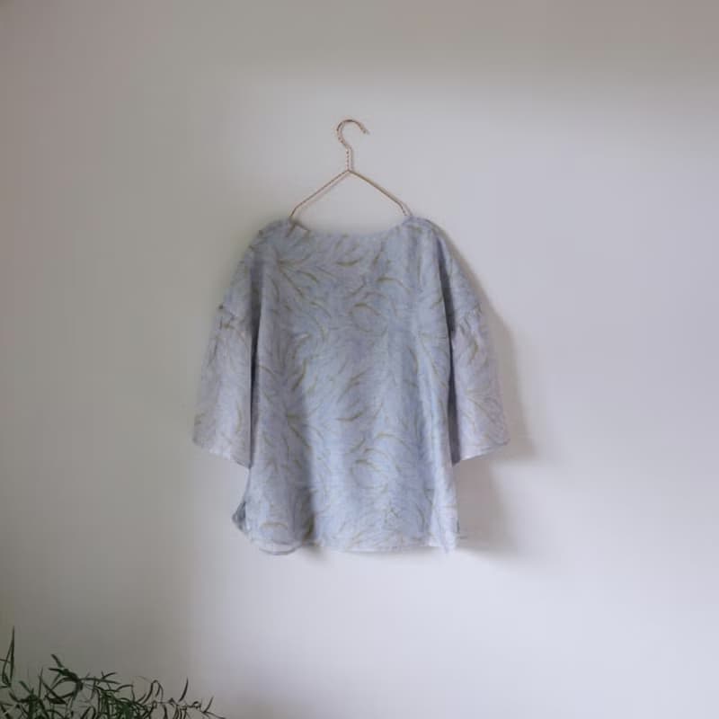 紫霞仙子 天絲混紡 薄紗短袖刺繡上衣 柔軟垂順有型 中式融合北歐