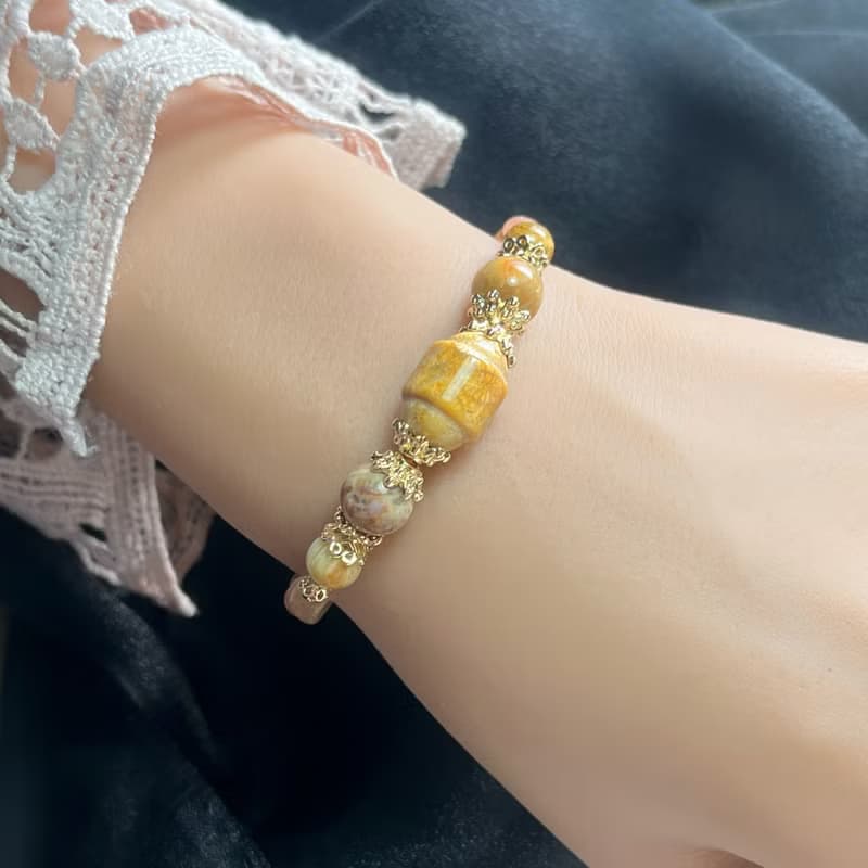 開運能量 珊瑚玉 太陽石 黑金超七 天然水晶手鏈