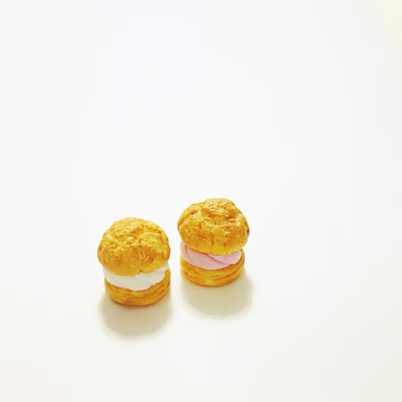 QQ泡芙耳環組(2個一組) (可改耳夾式) ((滿600隨機送神秘小禮物))