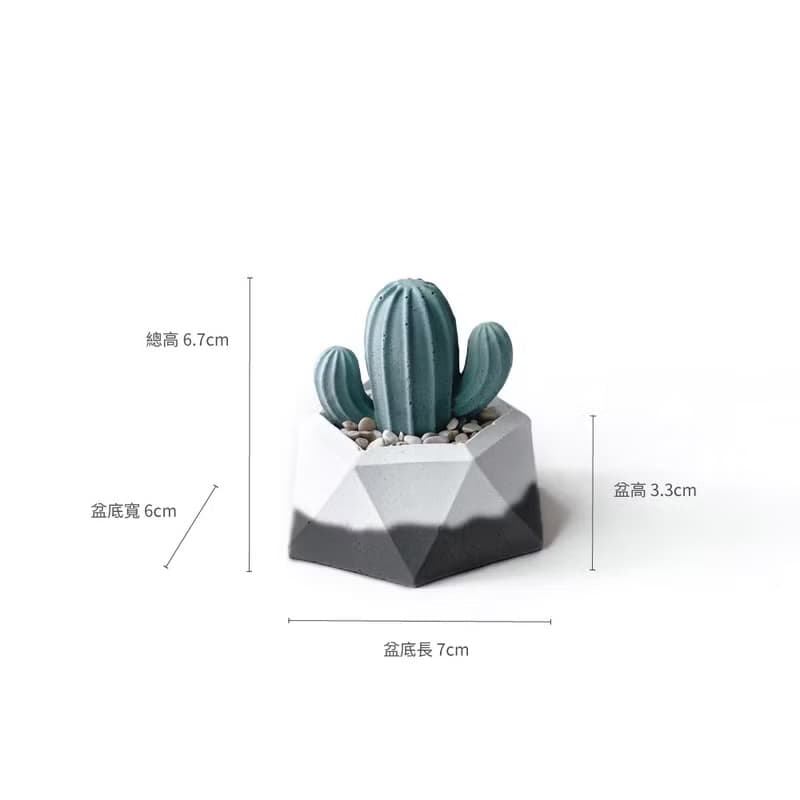 (預購) 墨黑系列 | 仙人掌造型水泥擴香石組合 辦公室懶人植栽