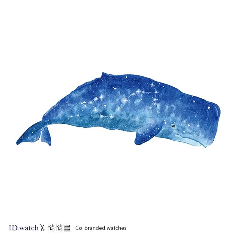 聯名款插畫手錶-星座鯨魚-天秤座_天蠍座_水瓶座_巨蠍座