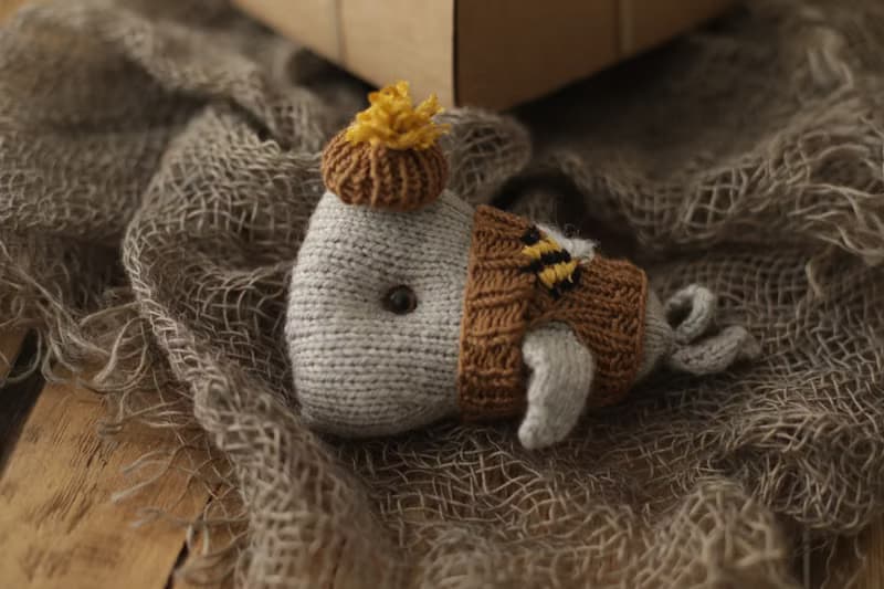 Cute whale toy baby shower gift, newborn photo prop set, stuffed animal