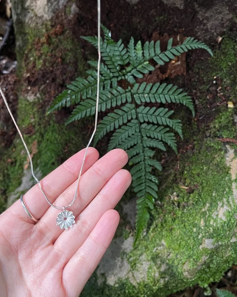 KUÂN KUÂN 綠植系列 罌粟花項鍊 純銀