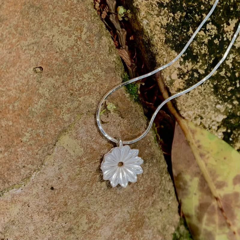 KUÂN KUÂN 綠植系列 罌粟花項鍊 純銀