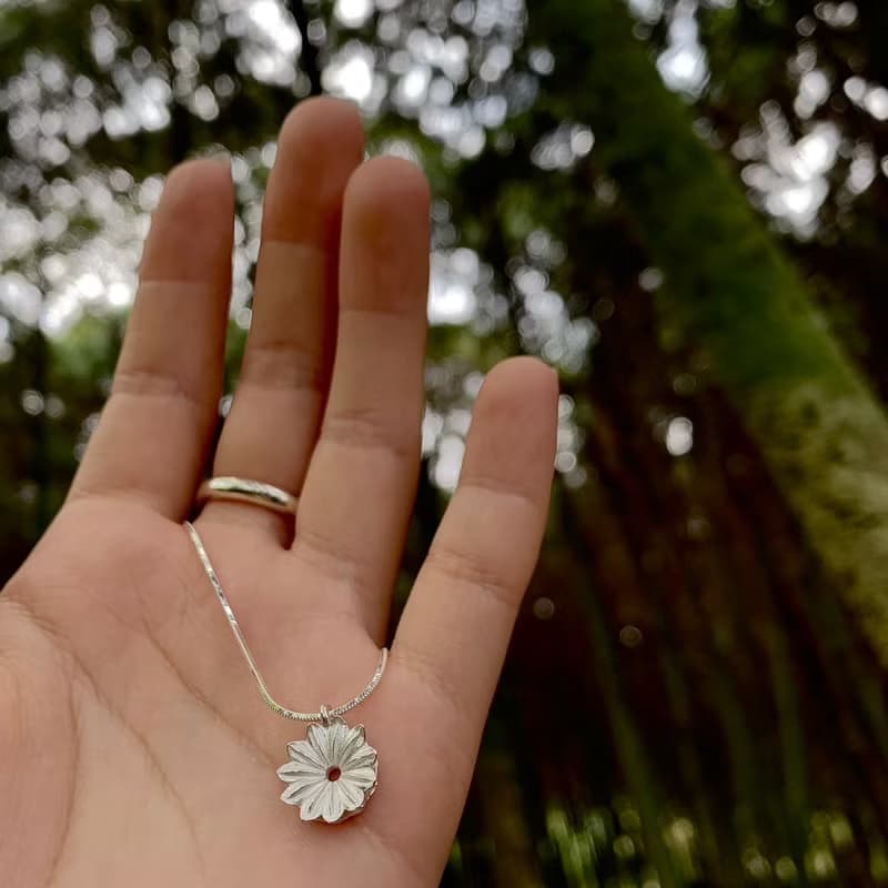 KUÂN KUÂN 綠植系列 罌粟花項鍊 純銀