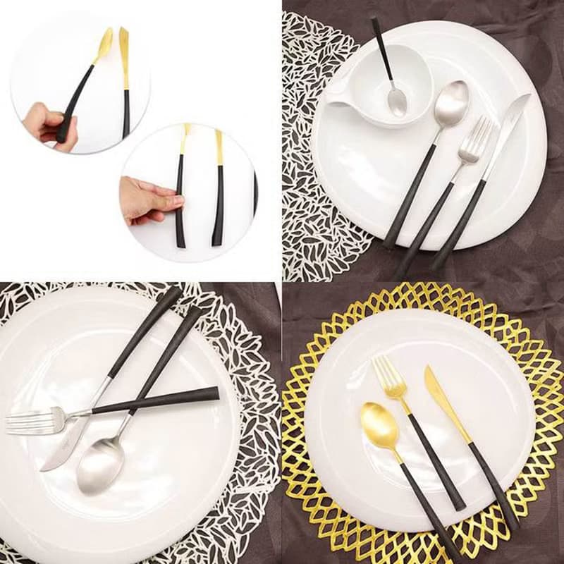 NOOR系列黑銀主餐三件組(刀叉匙)