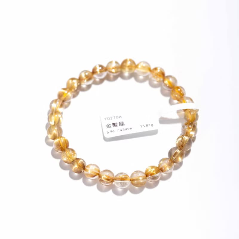 金鈦晶手鍊 | 金髮晶招財事業運 | 一物一圖 | 天然水晶手鏈