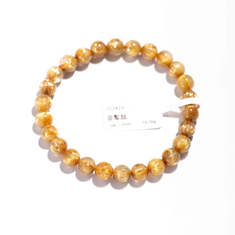 金鈦晶手鍊 | 金髮晶招財事業運 | 一物一圖 | 天然水晶手鏈