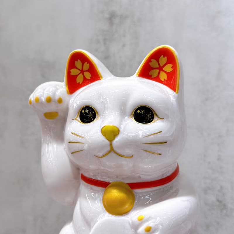 【櫻福綻放】日本清水燒招財貓 | 花結晶 桃櫻 幸福上升